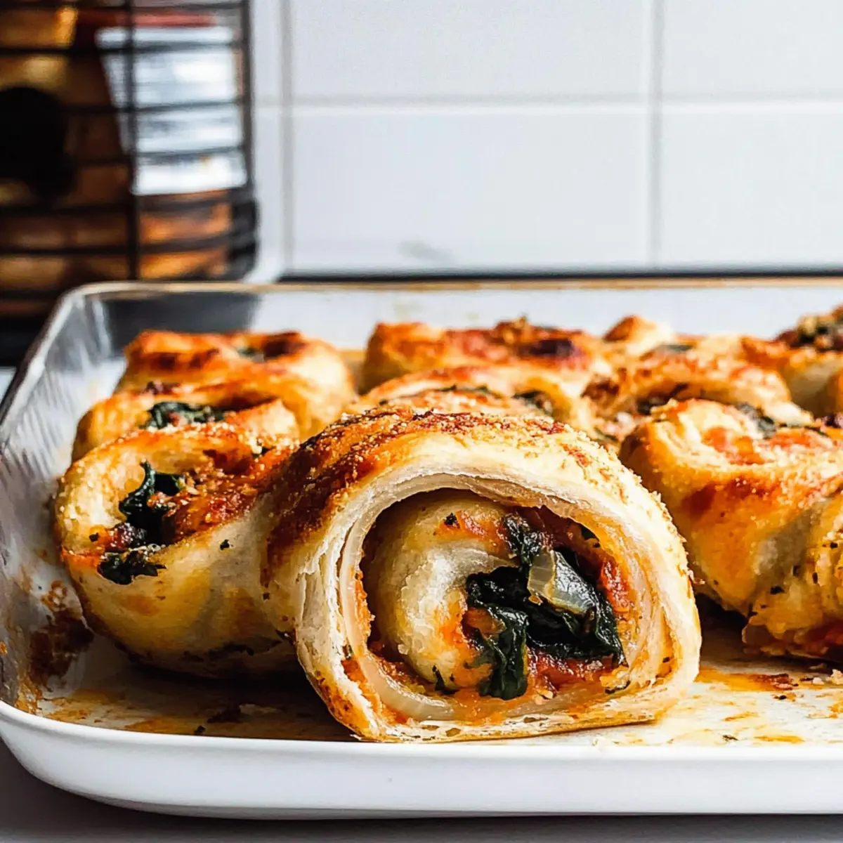Savory Vegan Caramelized Onion & Spinach Pizza Rolls Delight