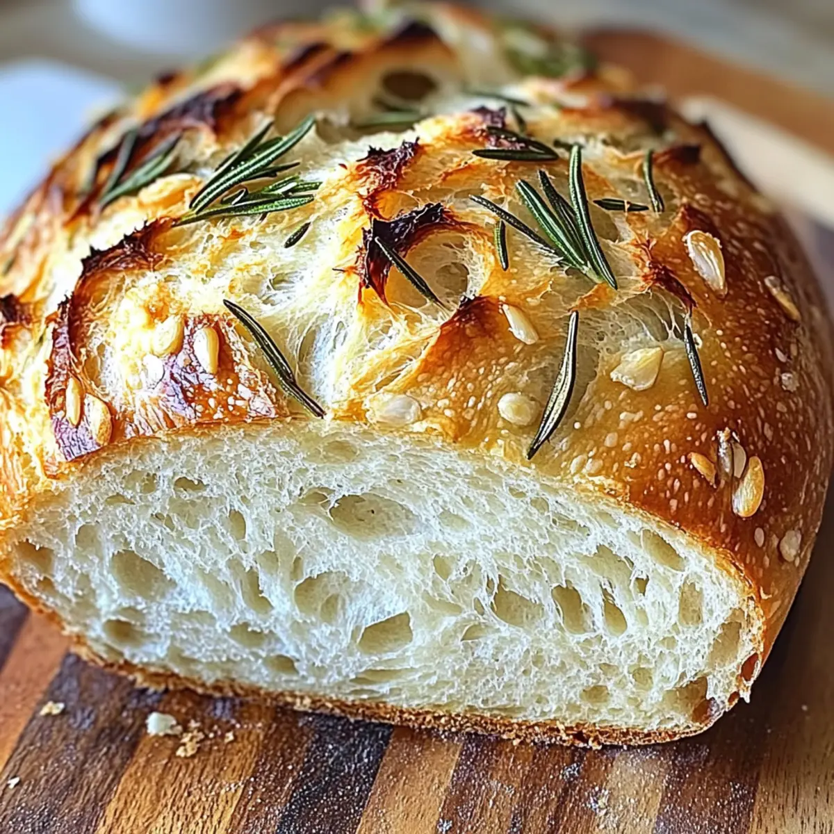 Rosemary & Roasted Garlic Artisan Bread for Cozy Nights