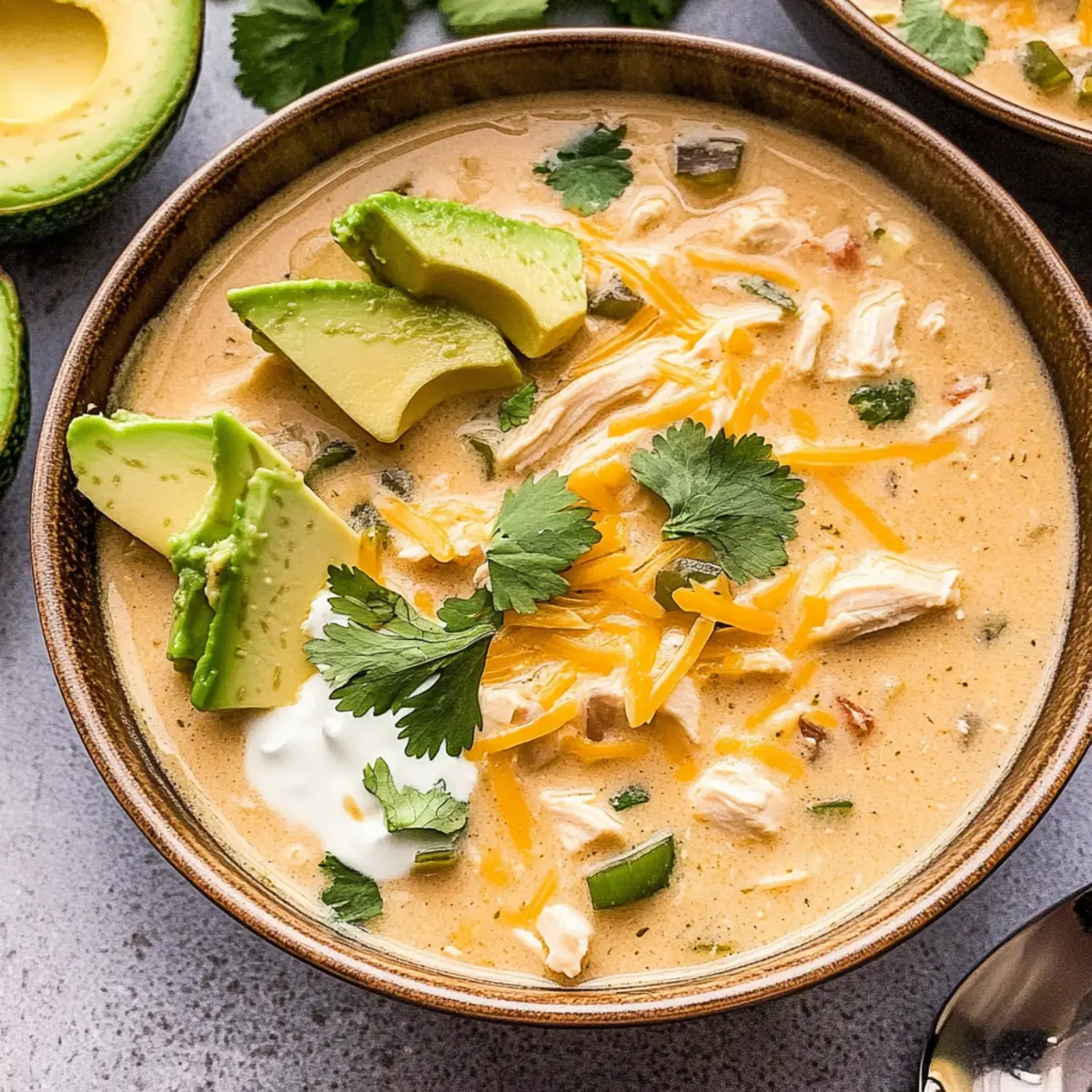 Slow Cooker Creamy Green Chile Chicken Enchilada Soup Magic