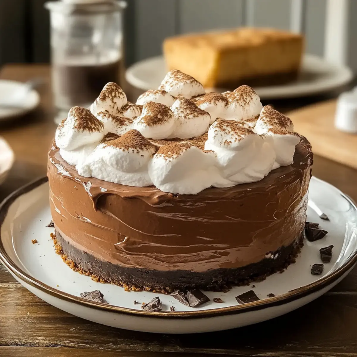 Indulge in Hot Cocoa Cheesecake with Marshmallow Whipped Cream