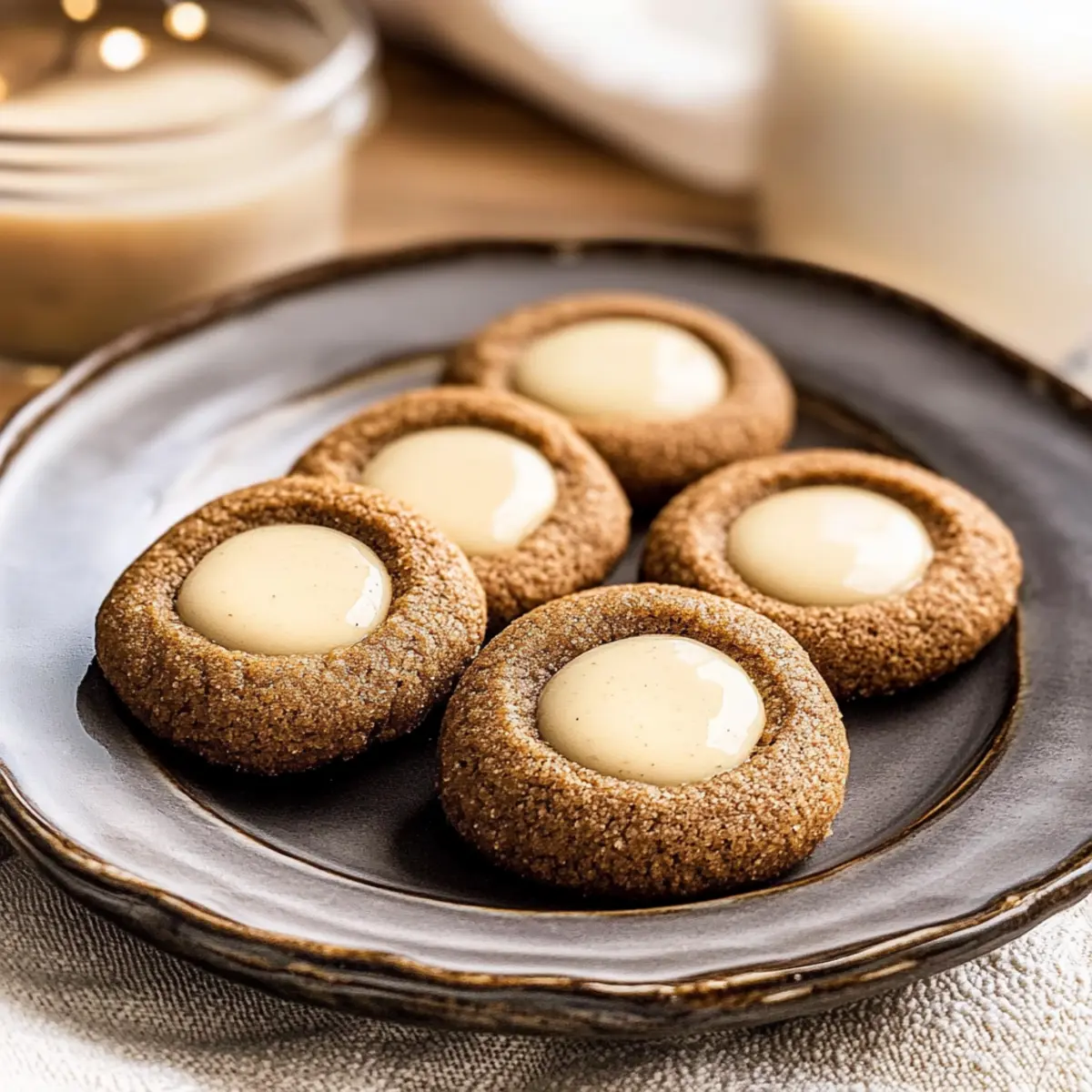 Eggnog Gingerbread Thumbprint Cookies for Festive Bliss