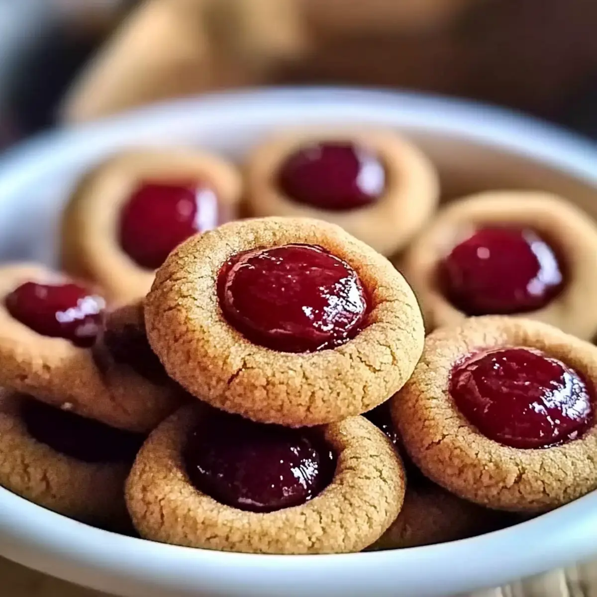 Gingerbread Thumbprint Cookies with Cranberry Jam Bliss