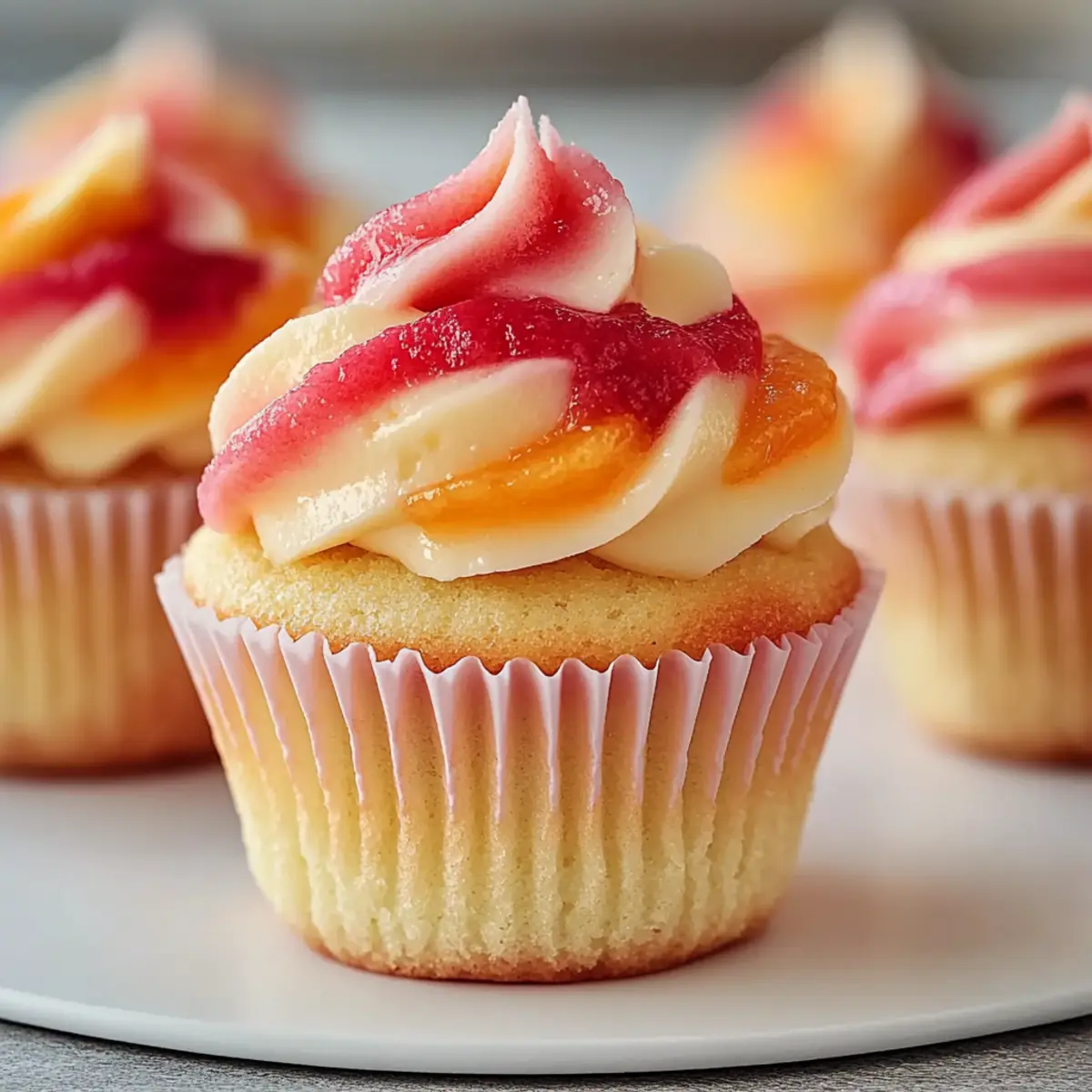 Mango Strawberry Sunset Cupcakes for a Tropical Treat
