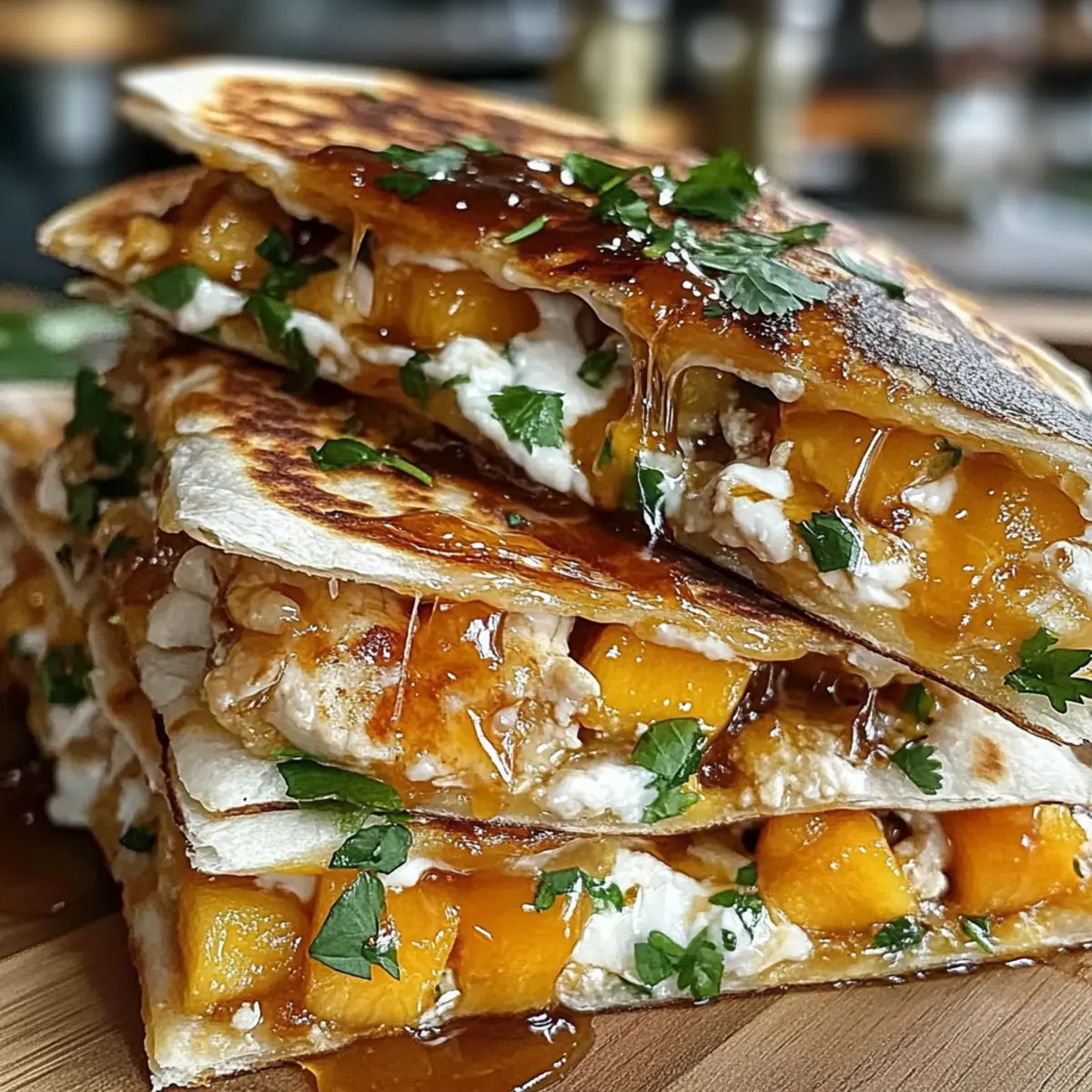 Sweet Peach Quesadillas with a Honey-Lime Twist