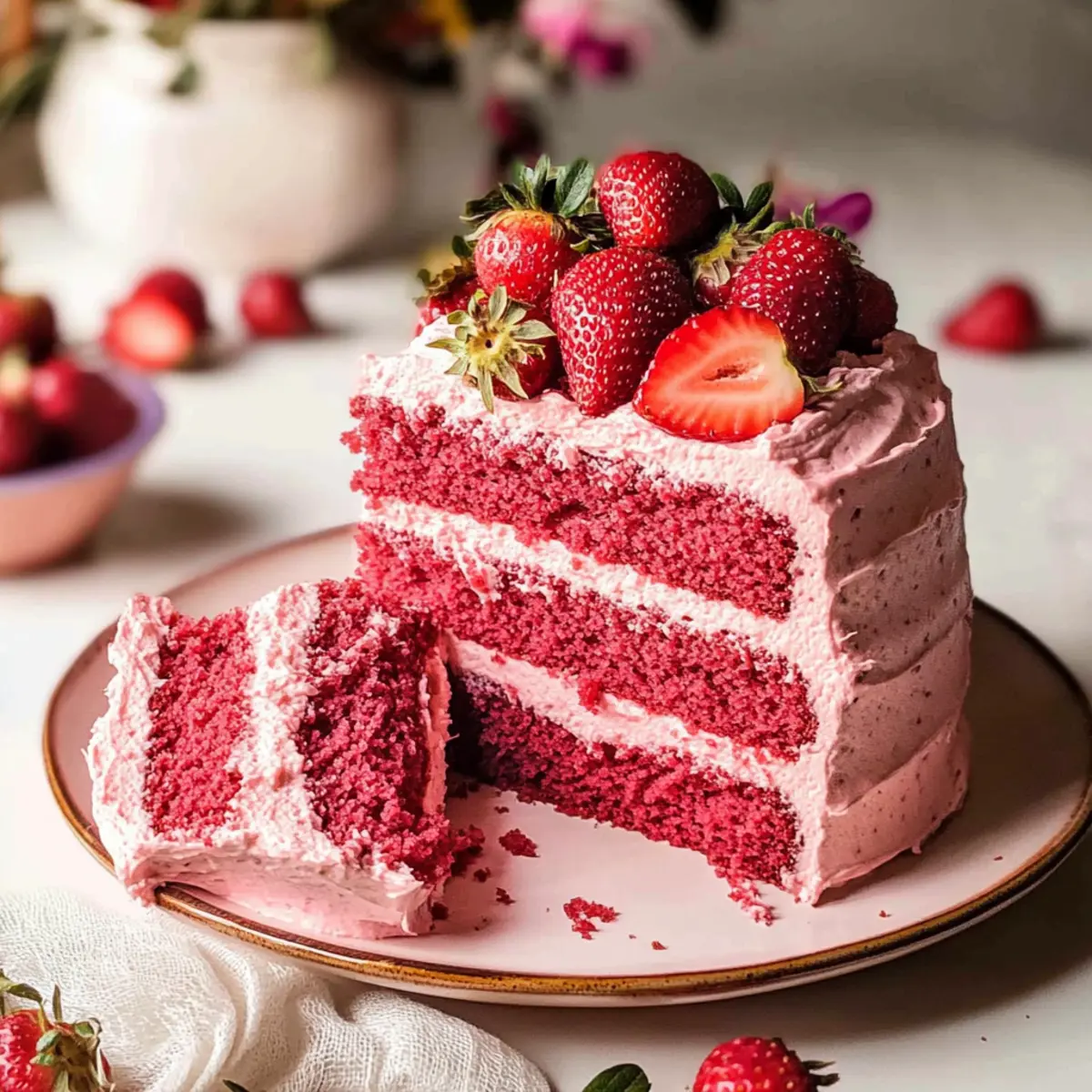 Delicious Vegan Strawberry Cake That's Perfectly Fluffy