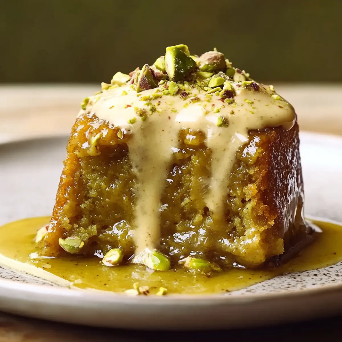 Sticky Pistachio Sponge Pudding: A Cozy Indulgent Delight