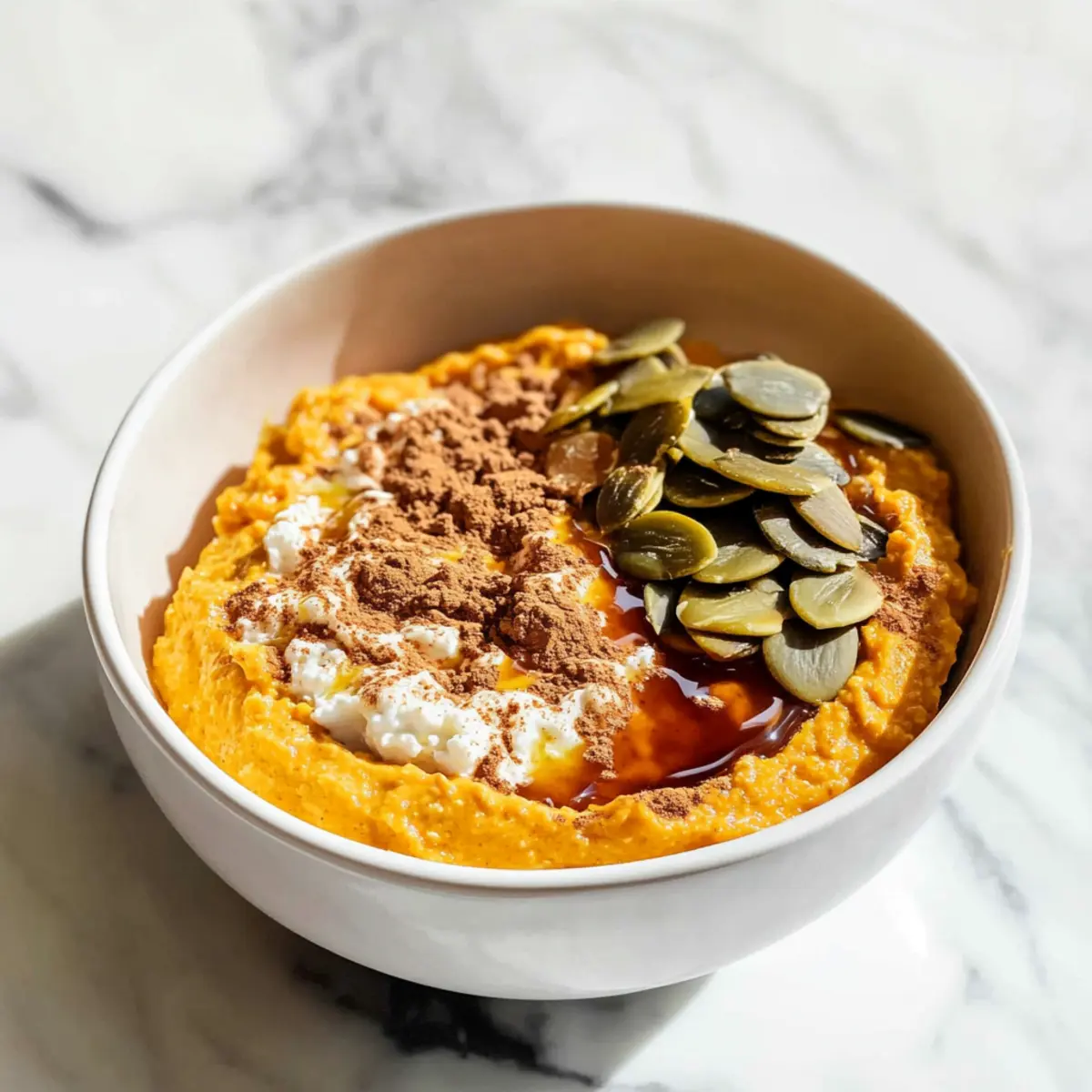 Pumpkin Whipped Cottage Cheese Breakfast Bowl for Cozy Mornings
