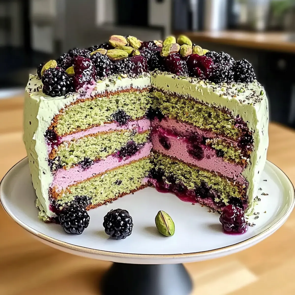 Pistachio and Blackberry Olive Oil Cake: A Decadent Delight
